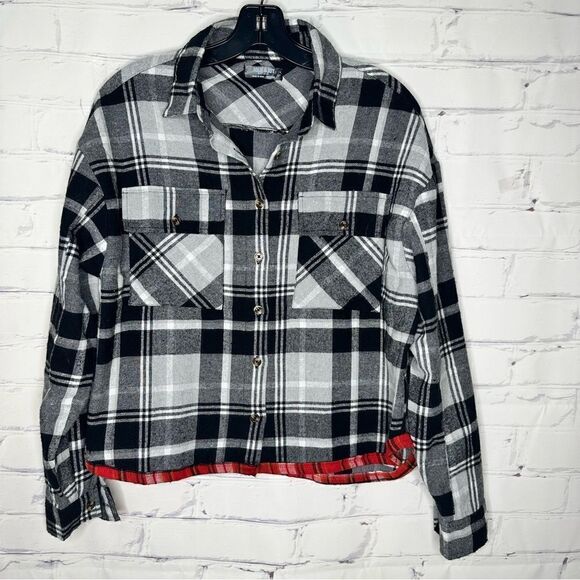 Jolie & Joy medium black & red plaid shirt - Picture 1 of 5